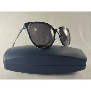 Draper James DJ7038 Sunglasses Indigo Blue Floral 56-17-140 Women's New In Case